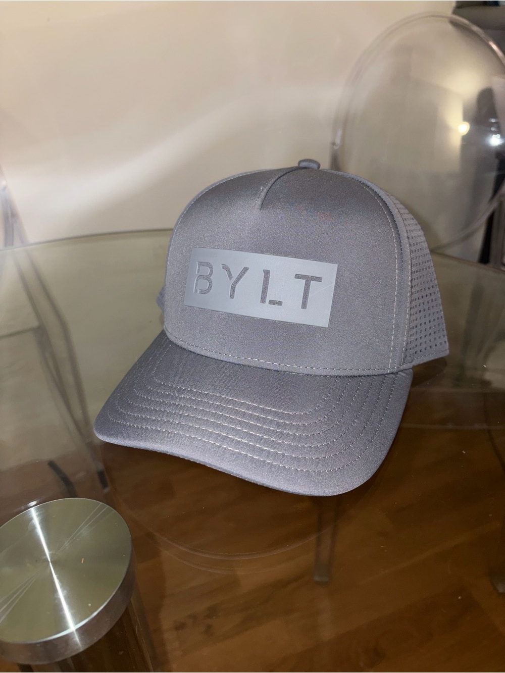 BYLT Basics Gray Mesh Trucker Hat OS